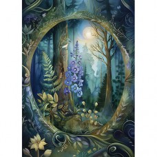 DUTCH LADY DESIGNS GREETING CARD Delphinium Flower